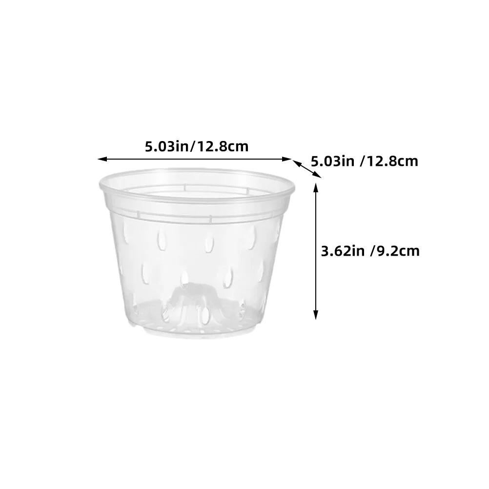 Jibingyi 5 Sets of Orchid Pots with Holes and Saucers Plastic Flower Plant Pot Breathable Slotted Orchid Planter