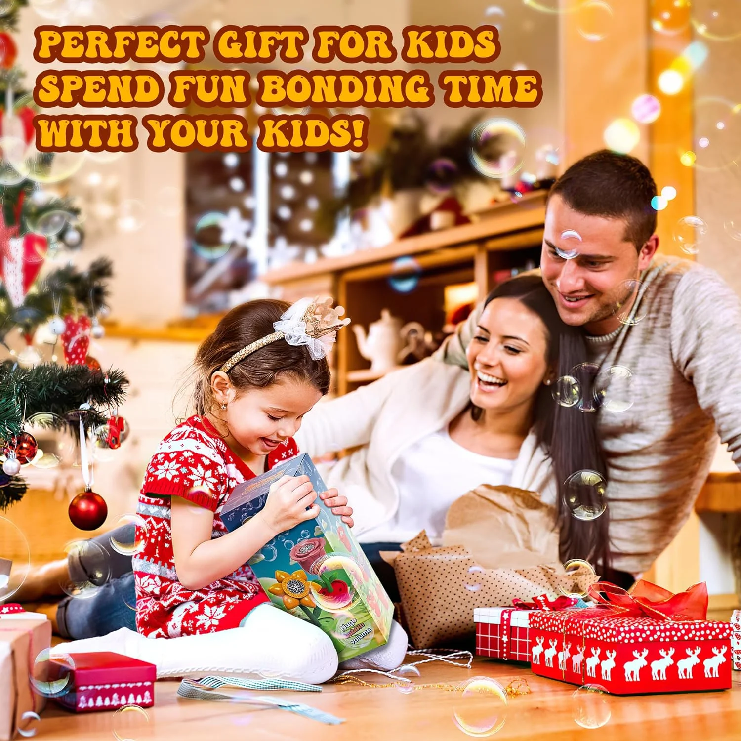 Bubble Machine for Kids, Flower Bubble Maker, Bubbles for Toddlers Outdoor Toys Party Supplies