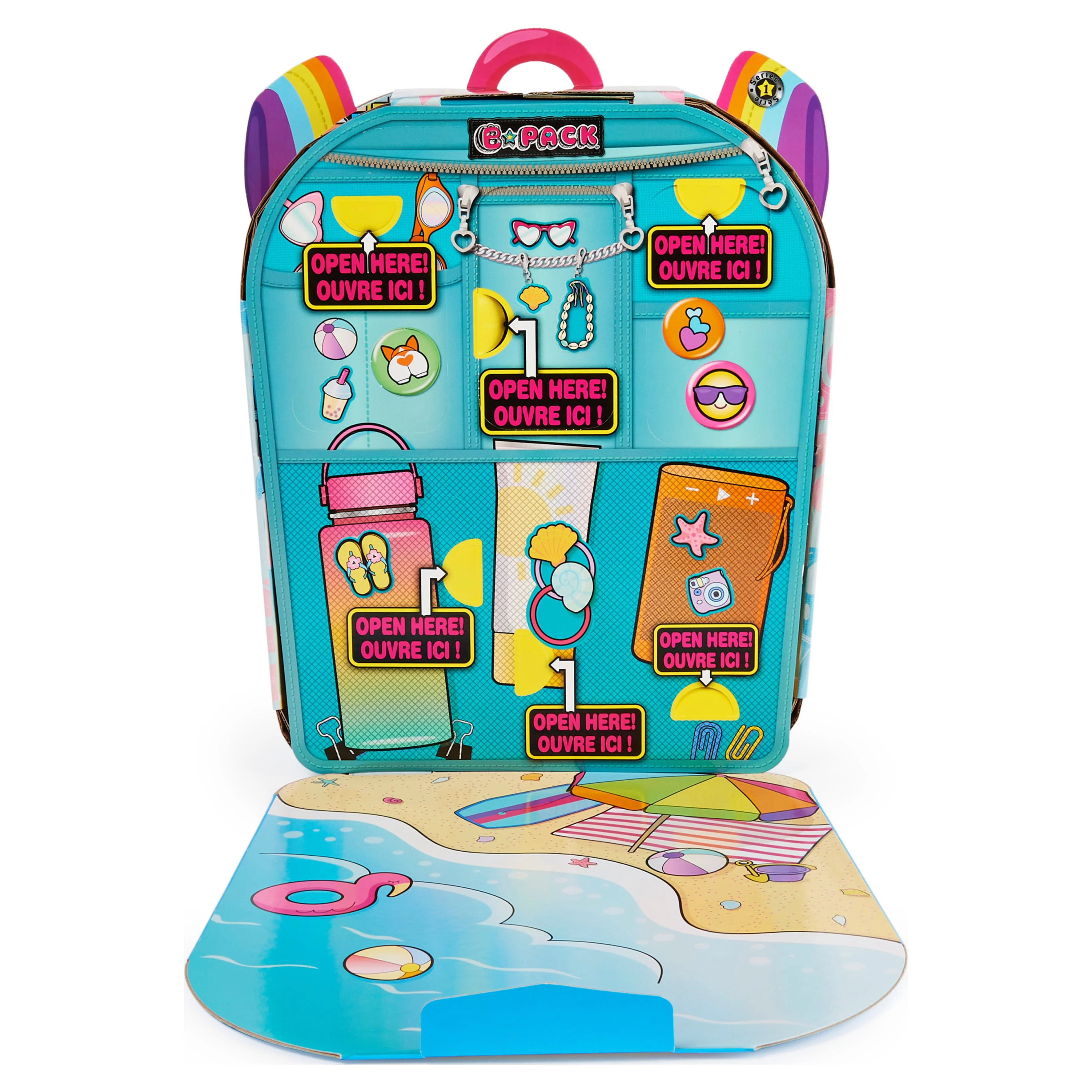 B Pack, Deluxe Reina Reef 3.5-inch Doll and Playset with 11 Surprises