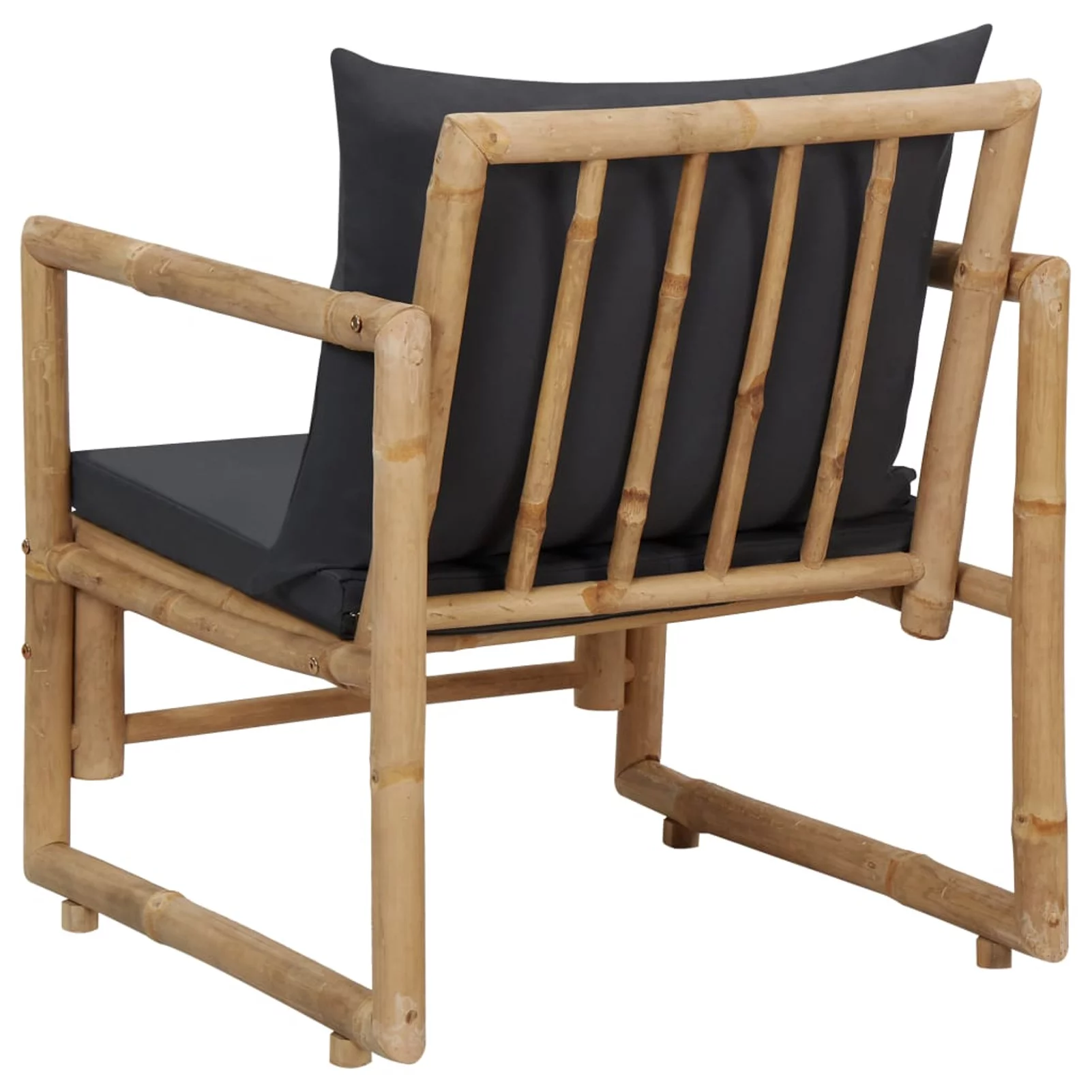 walmeck Patio Chairs with Cushions 2 pcs Bamboo