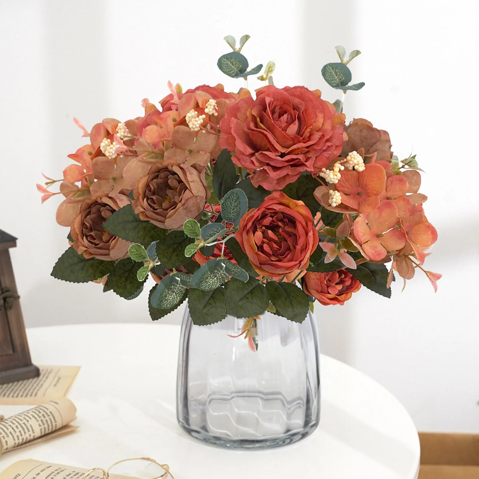 𝐅ake Flowers Vintage Artificial Peony Silk Flowers Wedding Home Decoration,Pack of 1 Artificial Flower Latex Real Bridal Wedding Bouquet Home Decoration Artificial Flowers Peony Silk Flowers