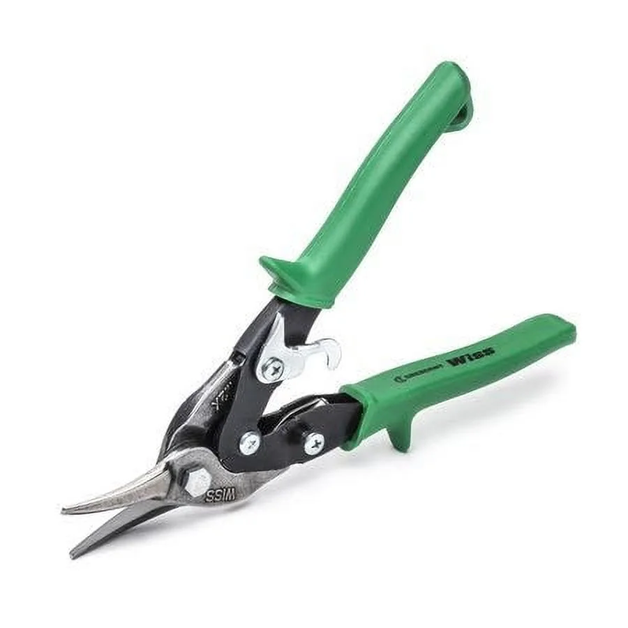 Crescent M2RS Aviation Snip, 9-3/4 in OAL, Right Cut, Molybdenum Steel Blade, Contour-Grip Handle, Green Handle