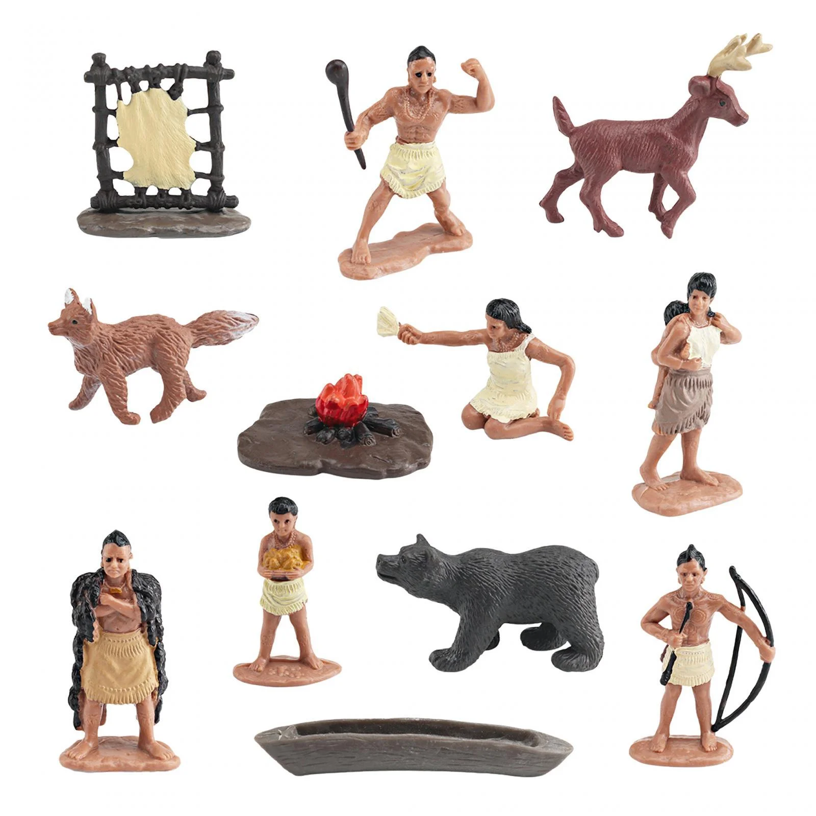 12Pcs Indian Figures Playset Western Playset Character for Children Kids