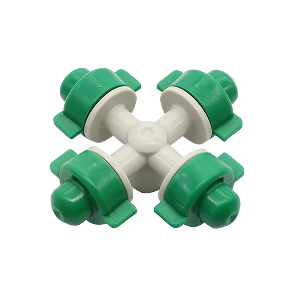 Cross Misting Sprinkler 6 mm Interface Greenhouse Watering Sprinkler Irrigation Gardening Tools and Equipment Atomizer 50 Pcs