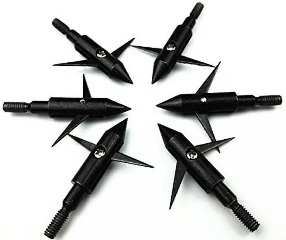 GPP 6PK 150gr Black Hunting 2 Blades Broadheads Arrowhead Bowfishing Arrow Tips