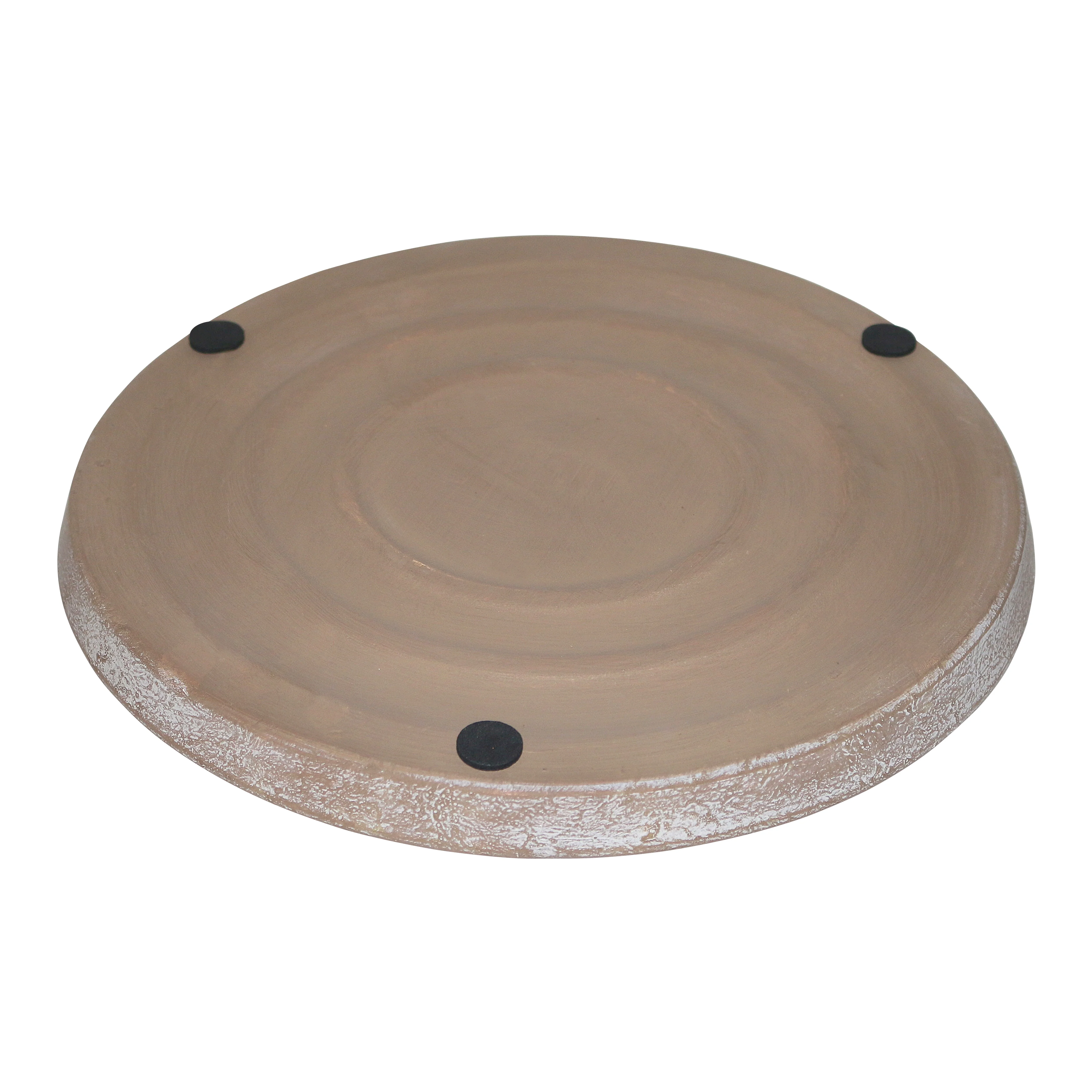 Better Homes & Gardens 10 in. Hand-painted Brown Earthenware Saucer