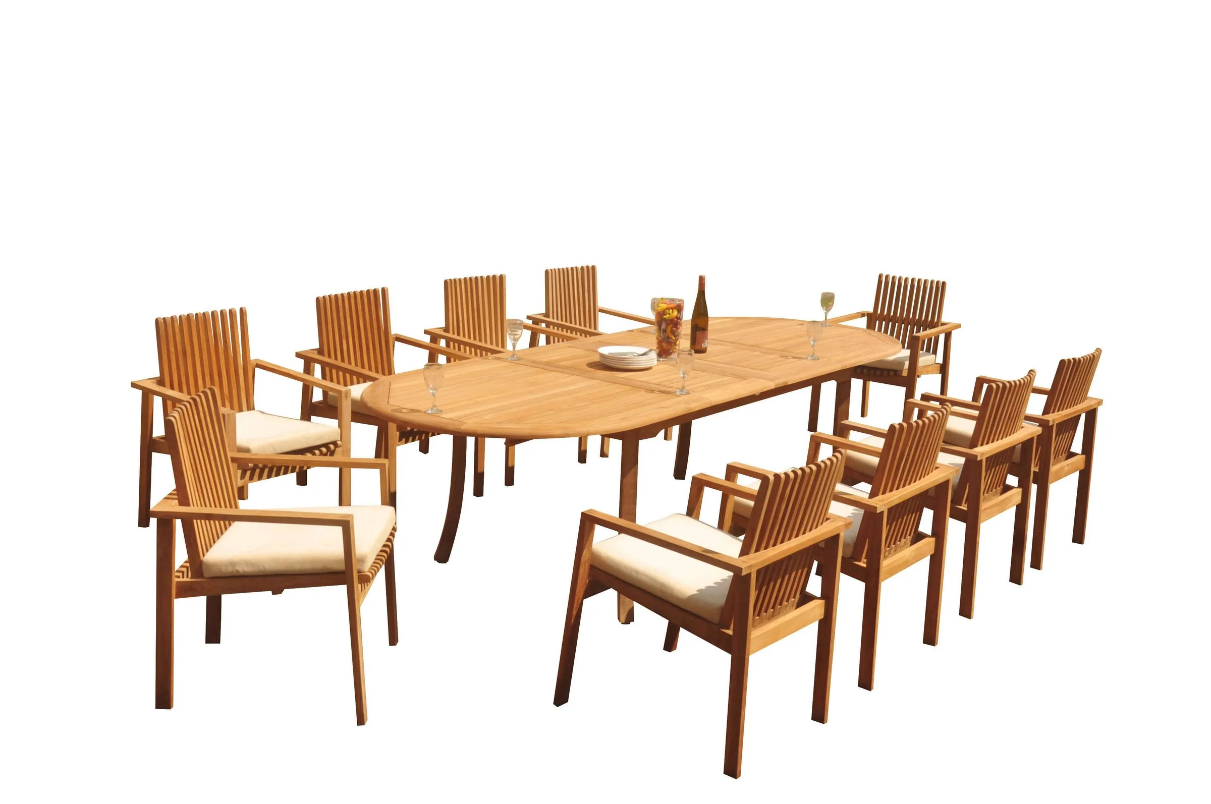 Grade-A Teak Dining Set: 10 Seater 11 Pc: 118