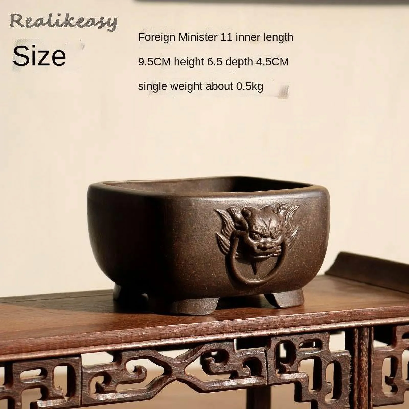 Purple Sand Flowerpot Miniatur Succulent Flower Pot Creative Chinese Style Handmade Flower Pot Simple Household Flower Pot LC370