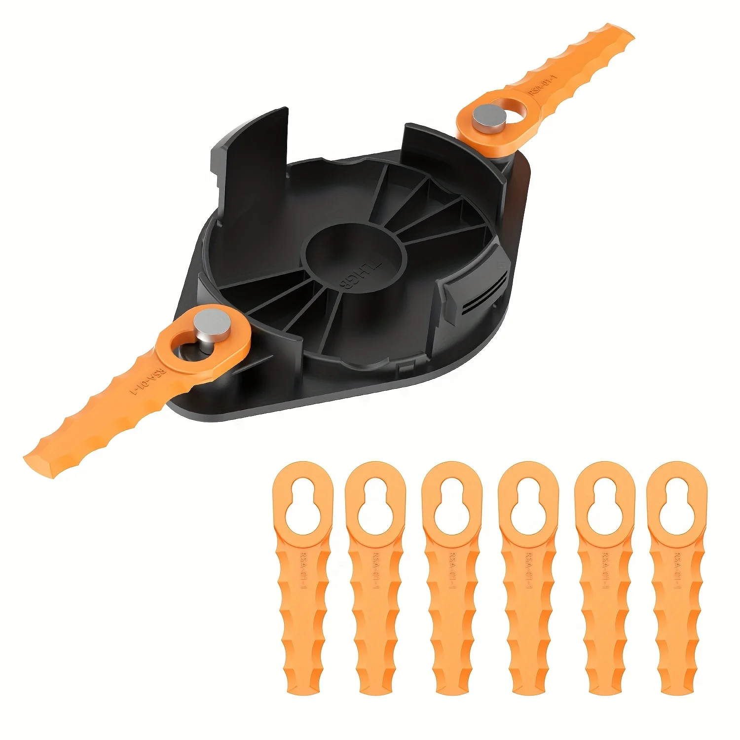 1 Set Weed Eater Bladed Head, Compatible With Black Decker GH900 GH600 LST522 LCC140, Can Replace AF1003ZP, AF-100-32P Replacement Spools (1 Trimmer Head+8 Replacement Blades)
