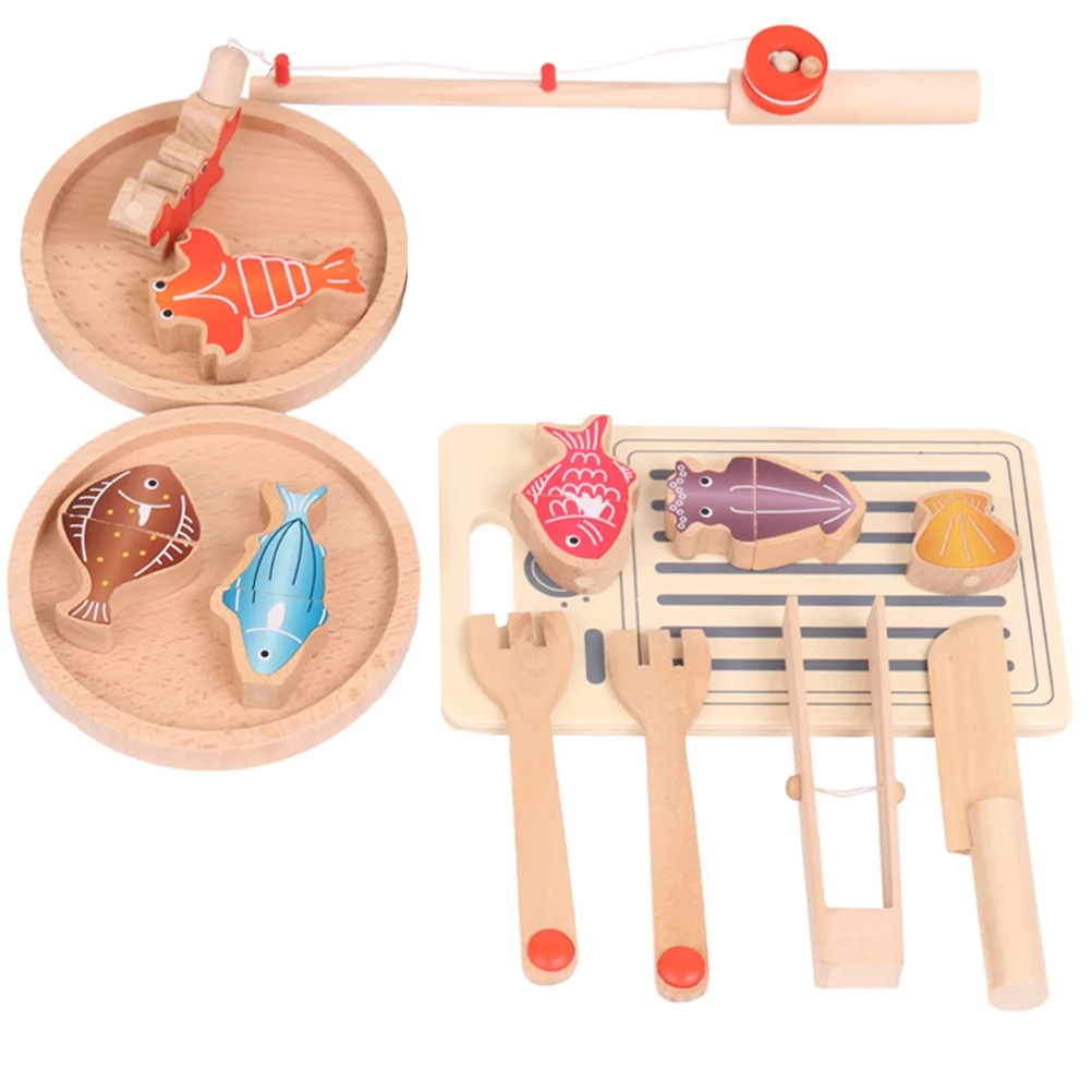 Cecilia Food Cutting Toy Play Fish Toys Children’s House Funny Kitchen Playhouse Set Girl