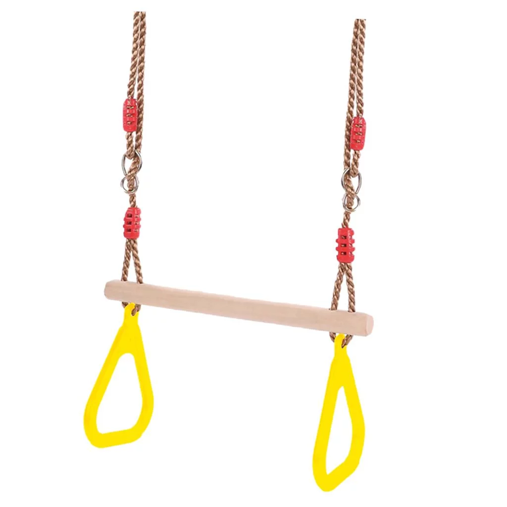 Children Wooden Swing with Rings for indoor and outdoor fun yard , 1.2~1.9m