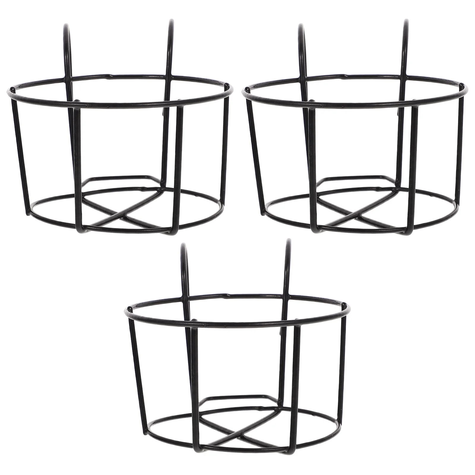 Gongxipen 3pcs Balcony Plant Pot Holder Hanging Planter Pot Parapet Iron Fence Flower Pot