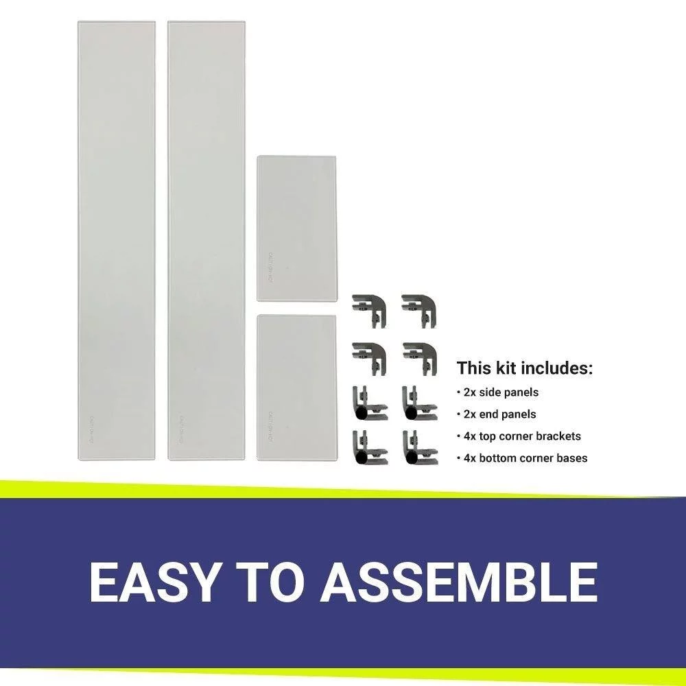 BBQGuys Signature Polished Glass Flame Guard For 30-Inch Linear Drop-In Fire Pit Pans - FG-LCB-30