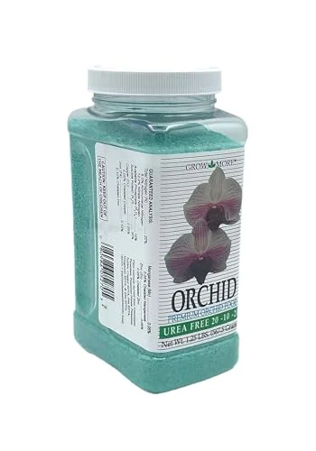 Grow More Premium Urea Free 20-10-20 Orchid Food Fertilizer - 1.25lb of Water Soluble Orchid Fertilizer for Longer, Healthier, and More Beautiful Blooms Year Round - Orchid Plant Food