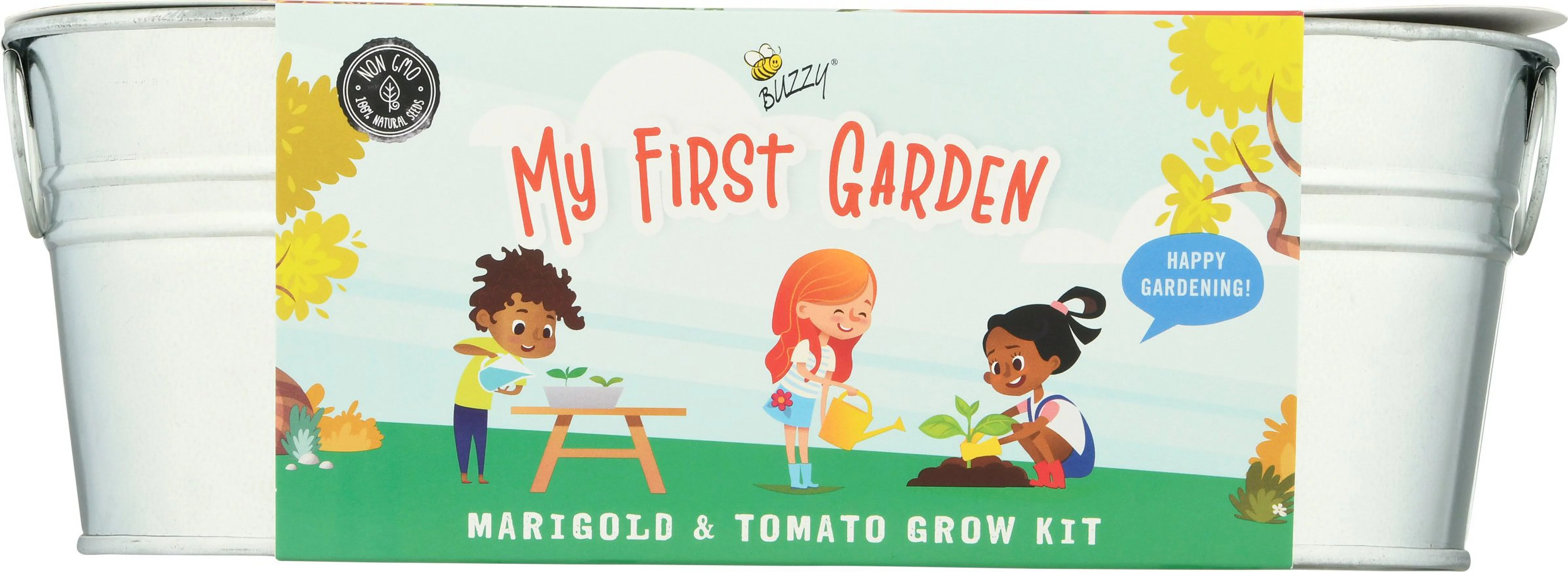 BUZZY Kids Windowsill Grow Kit | My First Garden: Tomato and Marigold