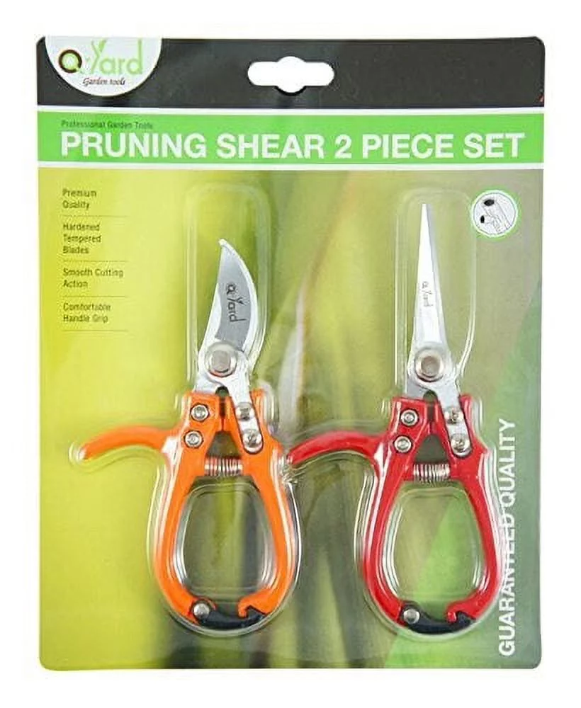 2 - pack q-yard pruning shear, mini- extra sharp garden hand pruners, easier cutting, comfortable ergonomic, less effort - gardening scissors for men & women