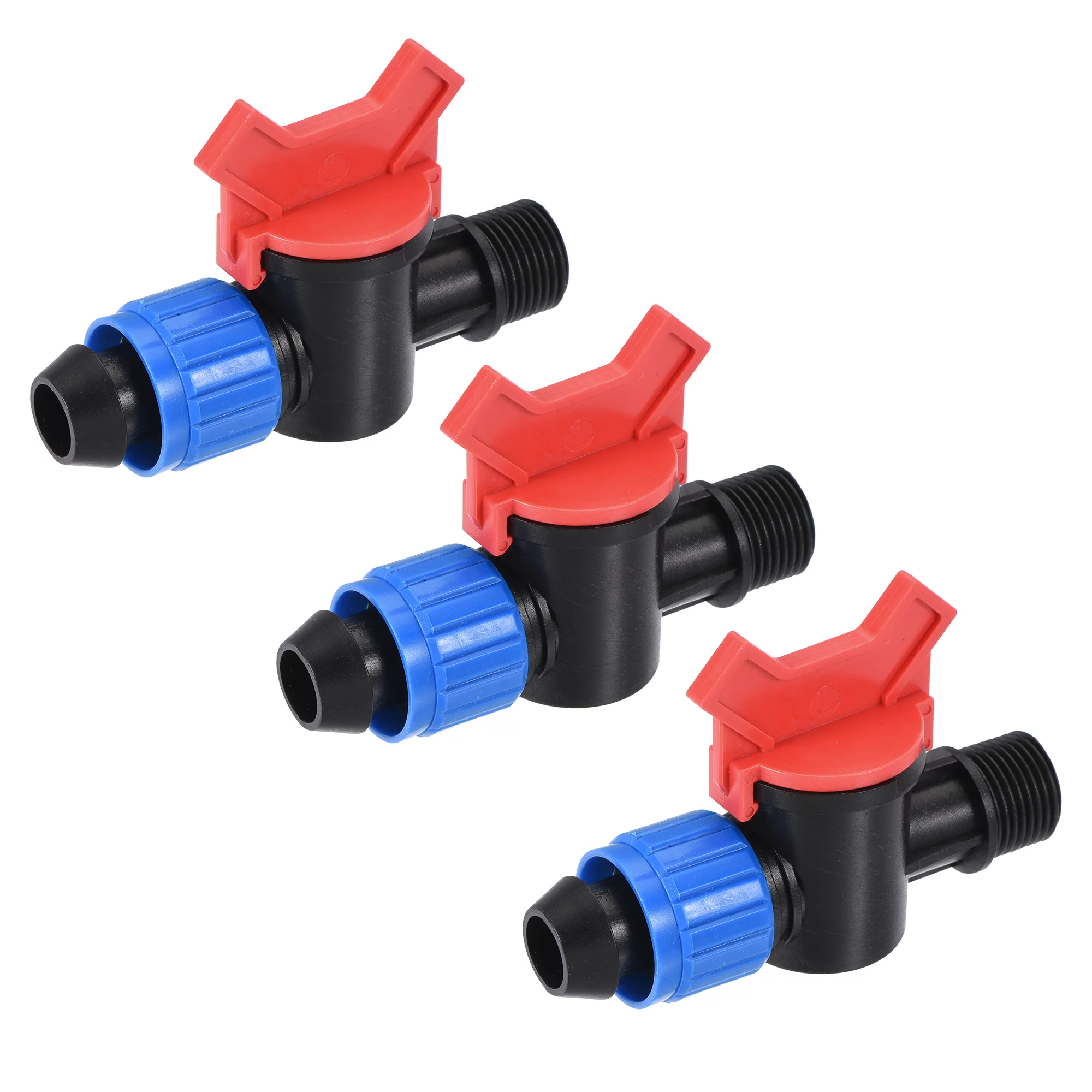 Uxcell G1/2 Thread x 20mm Barb Connector Shut Off Ball Valve Plastic for Irrigation 3 Pack