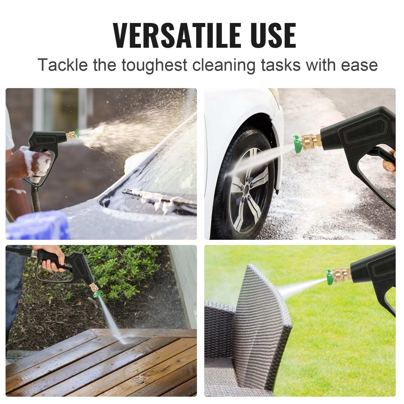 BENTISM 1/4'' High Pressure Washer Gun 4000PSI Power Wash Foam Spray w/ Nozzle