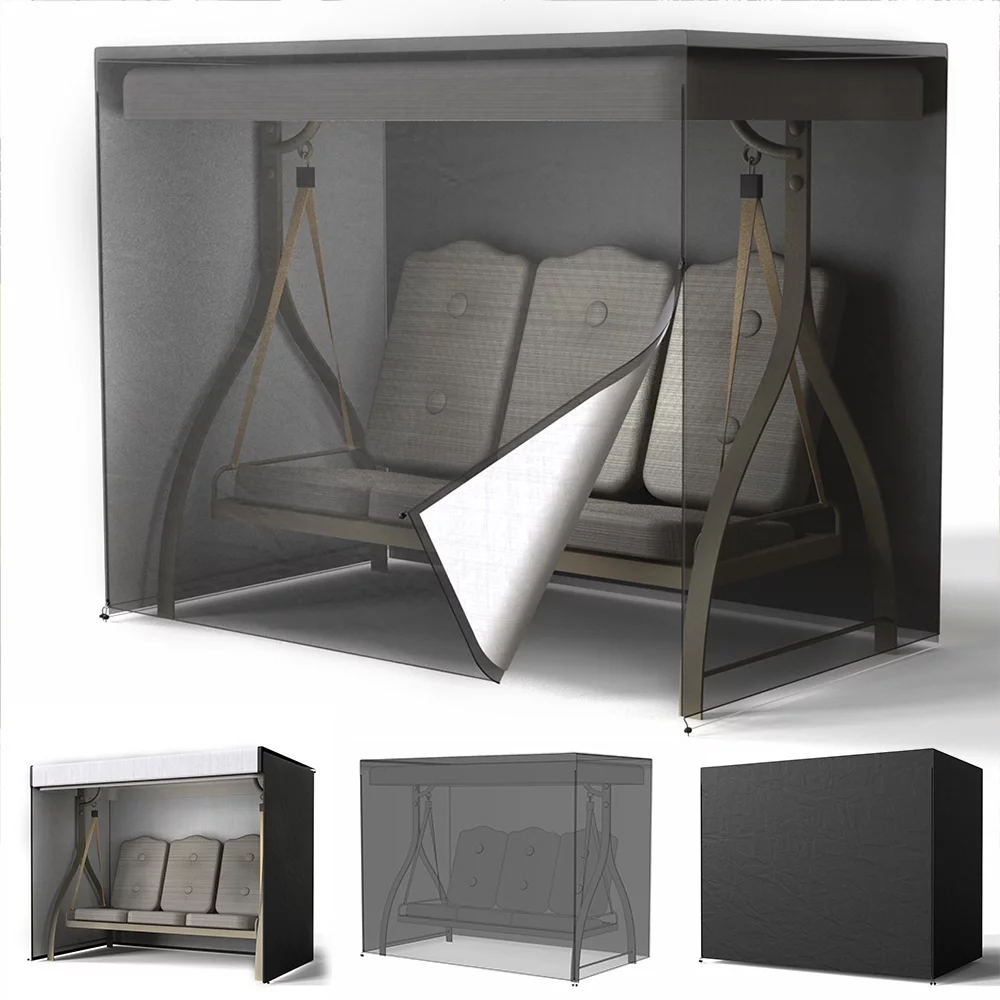 Willstar Garden Swing Waterproof Seat Covers 3 Seater Hammock Cover Furniture Shelter Heavy Duty Dust UV Rain Resistant Protection Cover 170 X 145 X 220cm