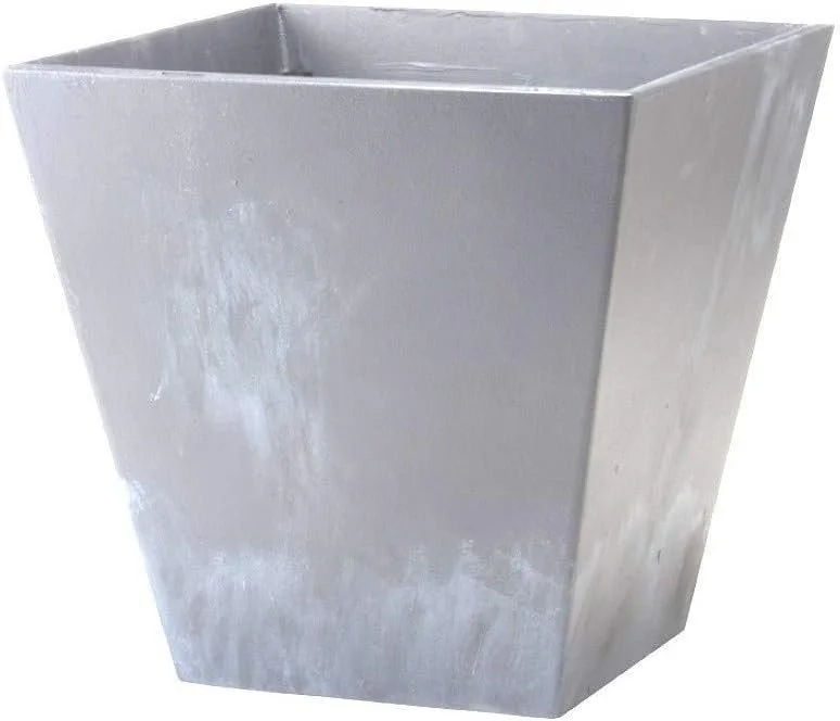 Novelty Artstone 8 in. H x 7.81 in. W Gray Resin/Stone Powder Ella Flower Pot