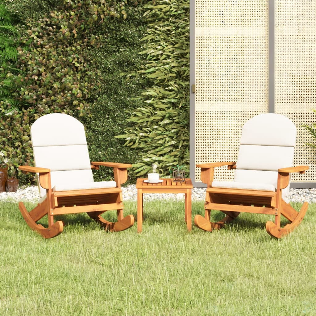 Dcenta 3 Piece Adirondack Patio Set Solid Wood Acacia