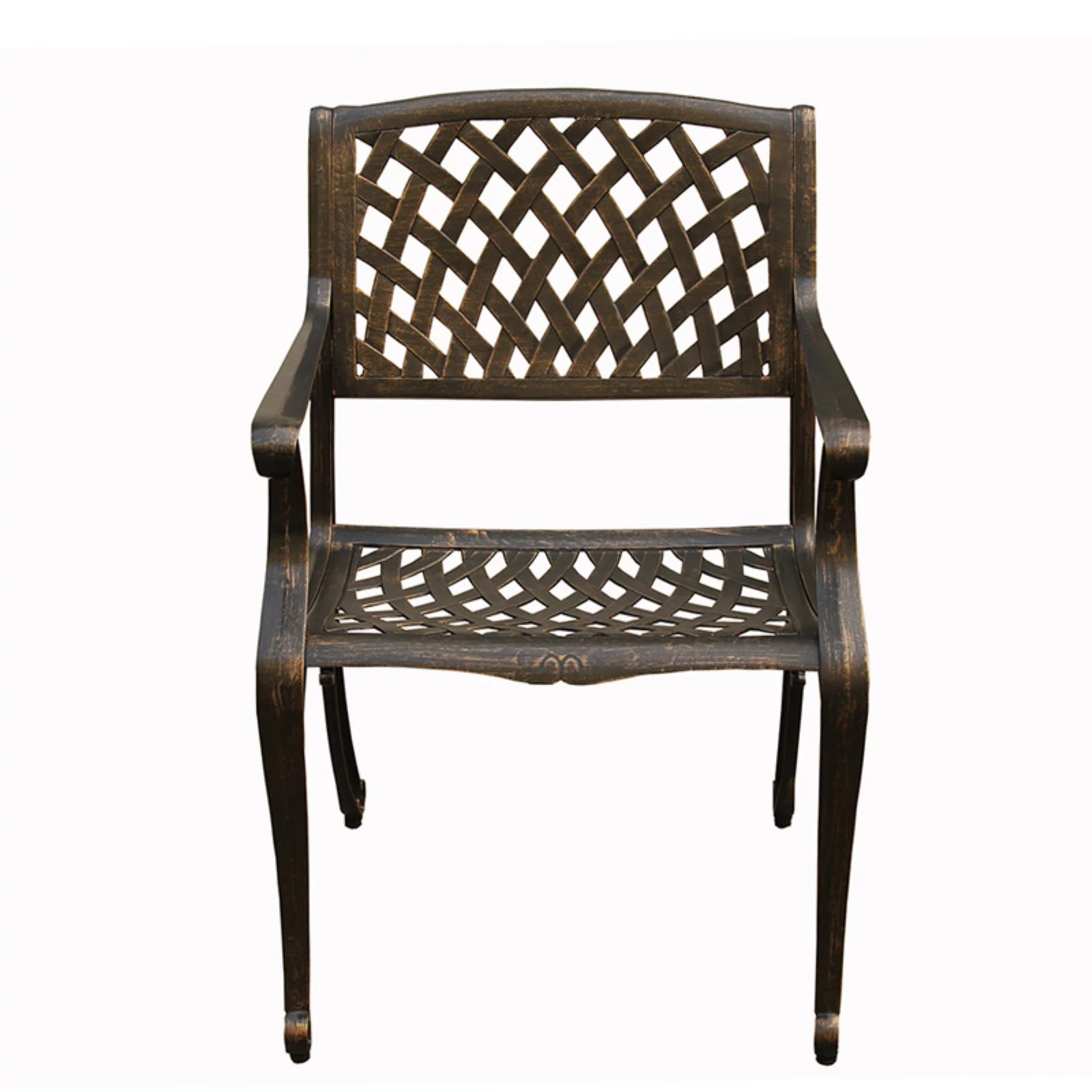 Oakland Living Modern Mesh Lattice Aluminum Patio Dining Arm Chair