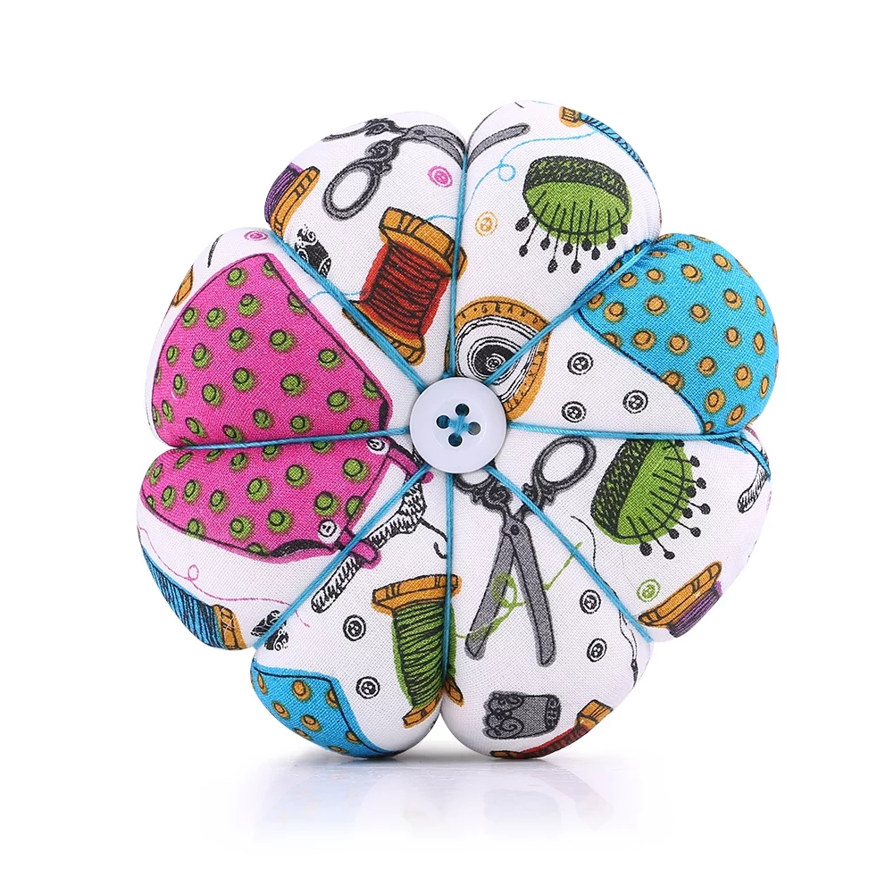 1 pcs Creative Pumpkin Fabric Sewing Needles Pin Cushion with Elastic Wrist Belt , Pumpkin pin cushions