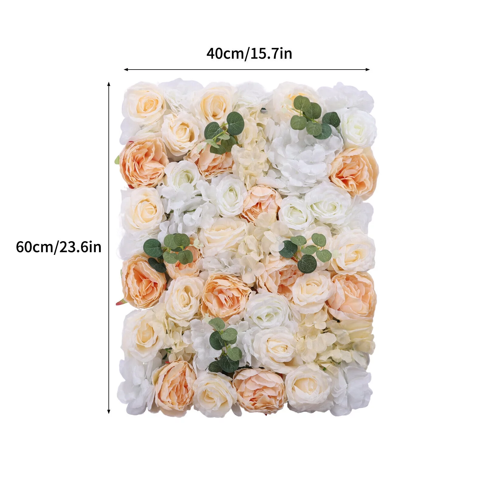 DENEST 6 in 1 Artificial Silk Flower Wall Panel Wedding Party Backdrop Decor 24