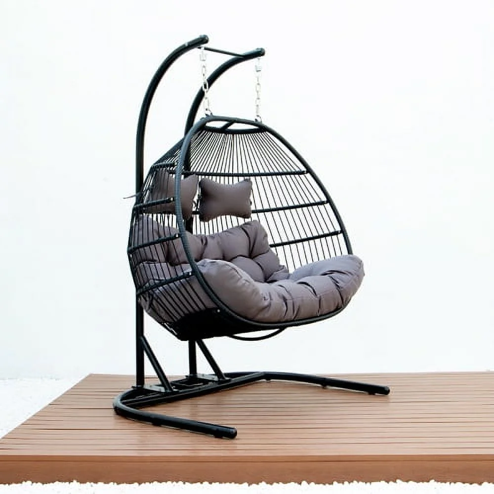 Buumin FOLDING DOUBLE SWING CHAIR w/CUSHION