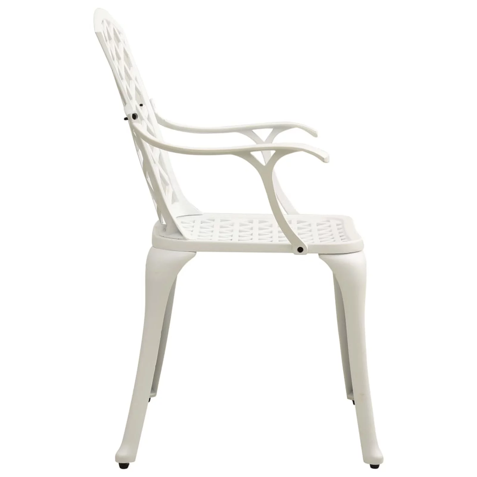 Carevas Patio Chairs 4 pcs Cast Aluminum White