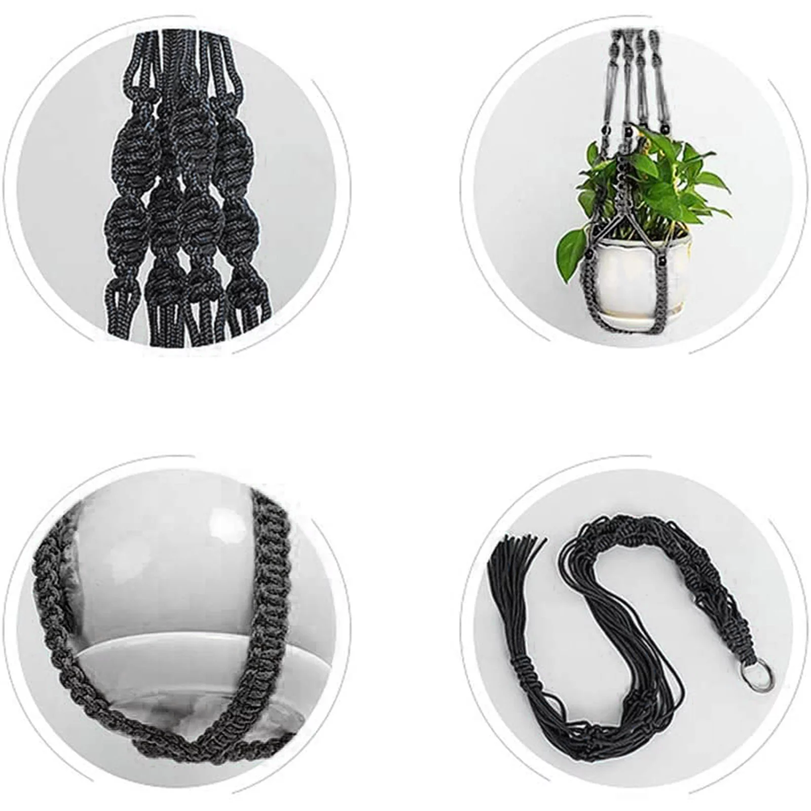 Flower Pot Rack Lace Hanger Ephedra Rope Lace Flower Pot Rack Hanging Basket With Beads Flower Pot Rack Lace Hanger Utility Tool