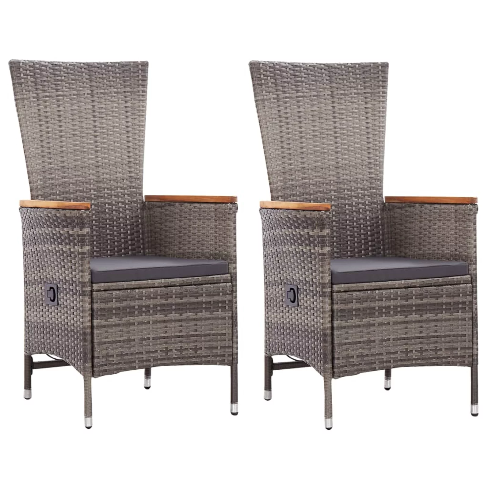 Irfora Patio Chairs 2 pcs with Cushions Poly Rattan Gray