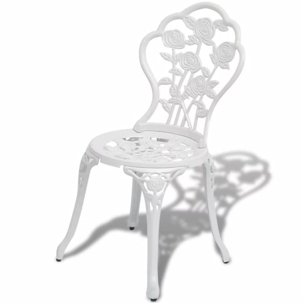 OWSOO 3 Piece Bistro Set Cast Aluminum White