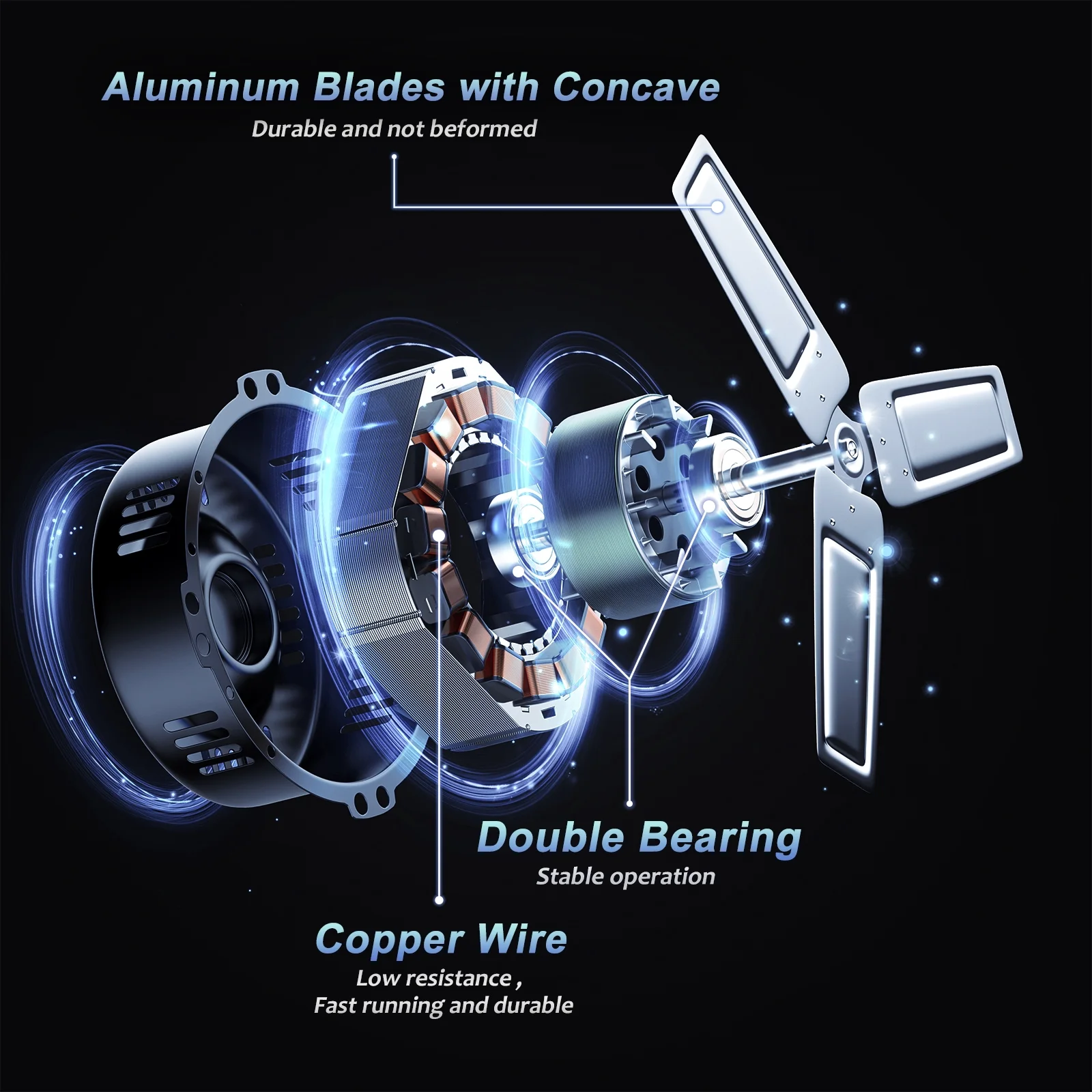 Industrial Fan 24 Inch Heavy Duty Drum 3 Speed 8100 CFM Air Circulation High Velocity Fan For Warehouse, Workshop, Factory, Commercial, Residential and Greenhouse Blue