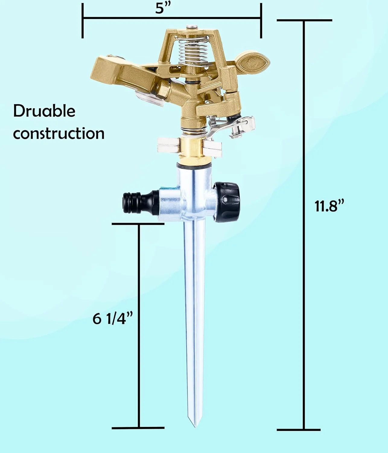 Metal Pulsating Sprinkler for Yard, Up to 6200 SF. (1 Pk)