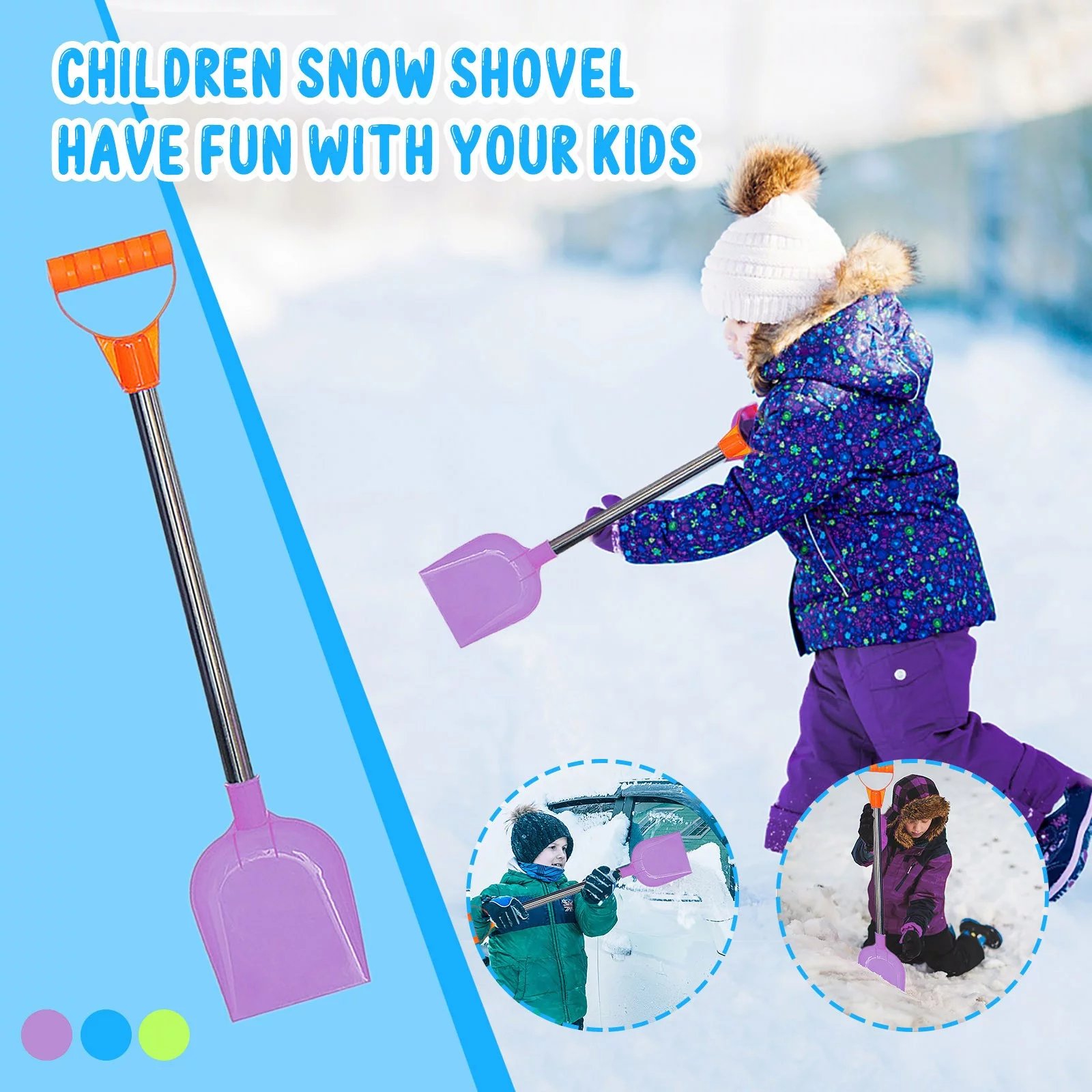 Beach Toy Children'S Snow Shovel Children'S Beach Shovel With Stainless Steel Handle Pp Stainless Steel