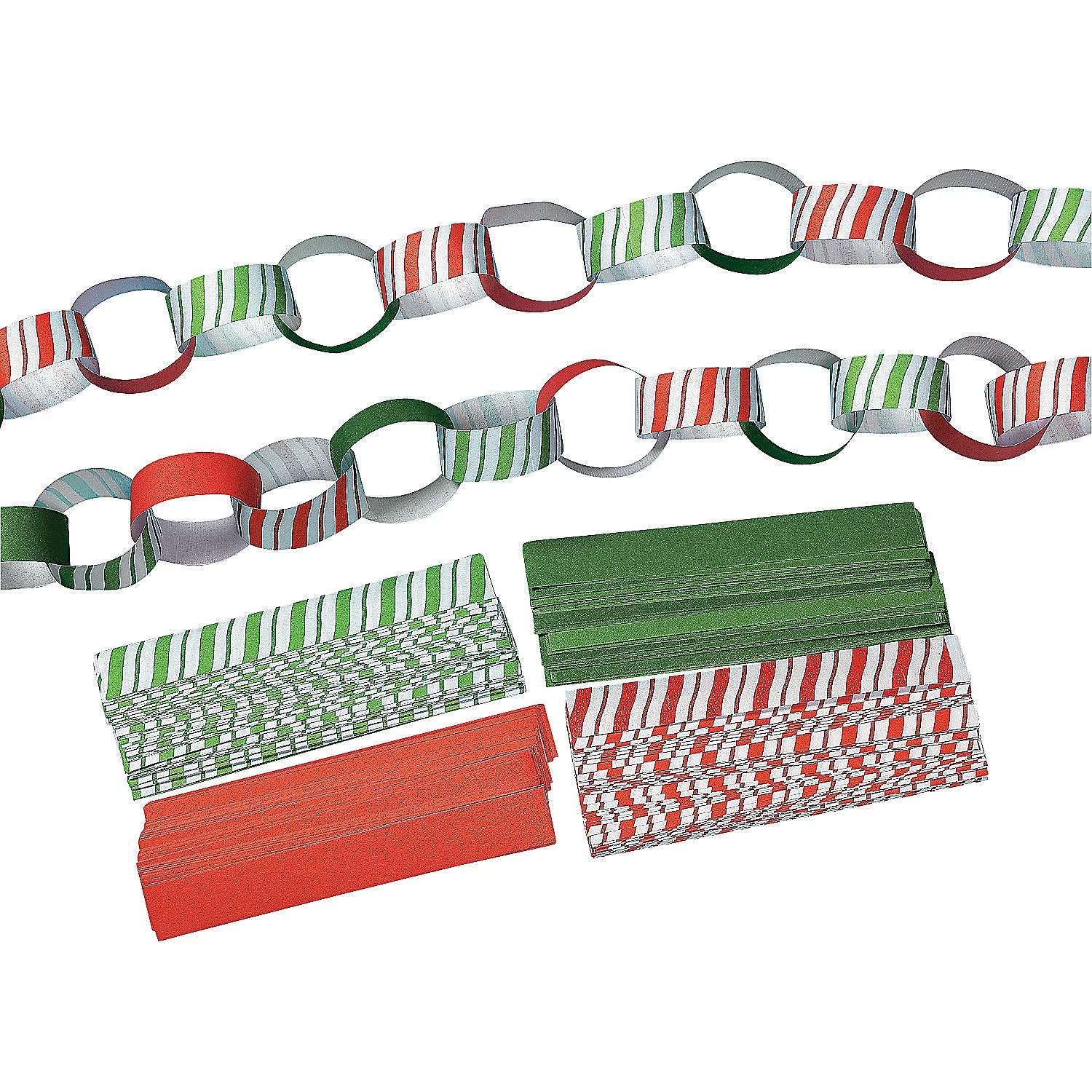 Candy Striped Paper Chains - Craft Kits - 500 Pieces