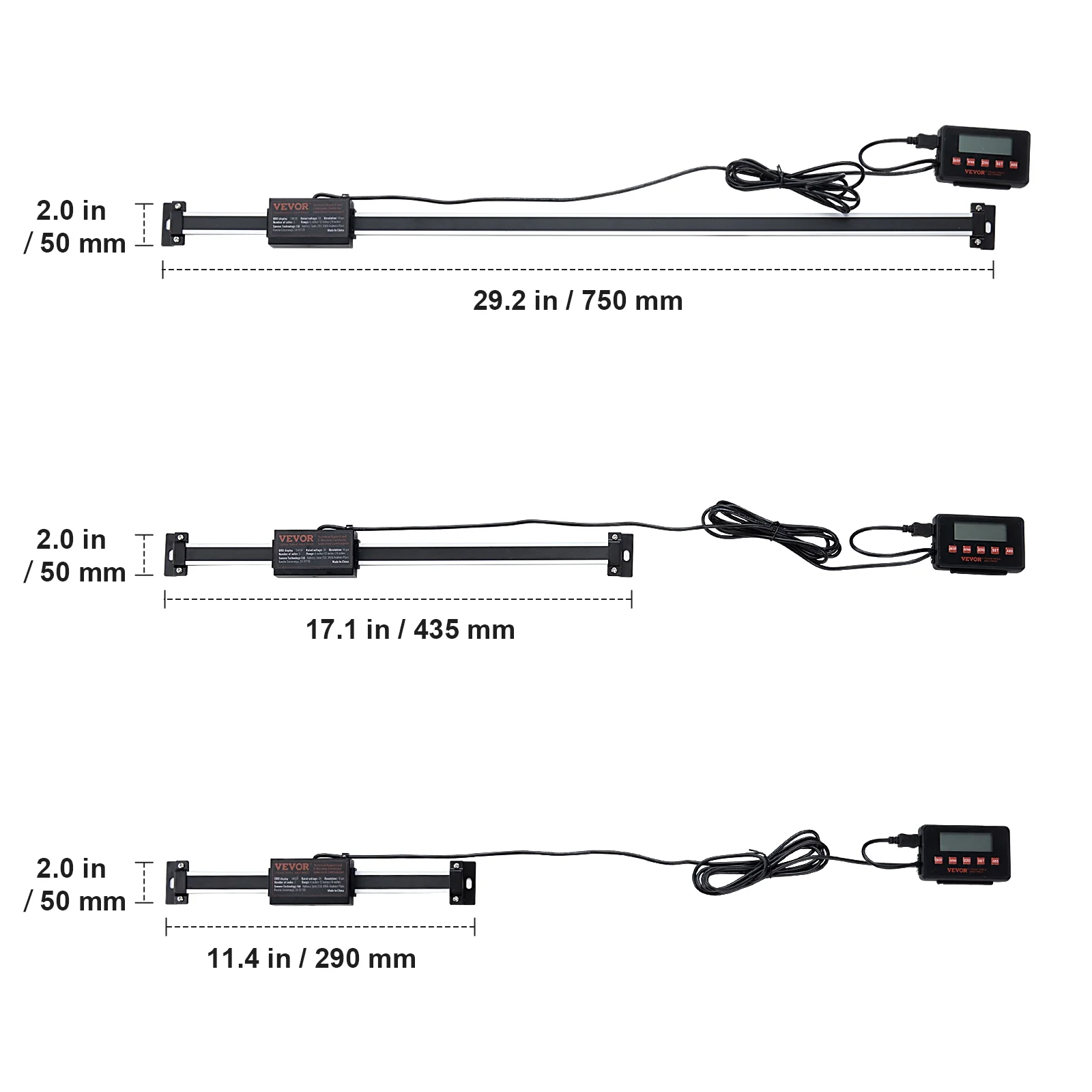 SKYSHALO Digital Readout 3 Axis DRO Display Kit 6'' & 12'' & 24'' Linear Scale