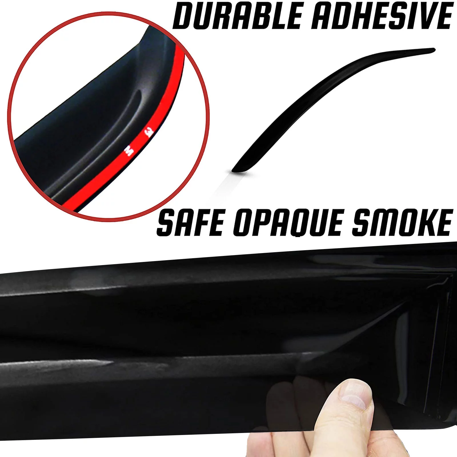 JSP Side Window Deflector Strip,Out-Channel Rain Guard for Chevrolet Equinox 2018-2022, Dark Smoke Acrylic, Adhesive Tape Mount Wind/Sun/Rain Shade, Set of 4