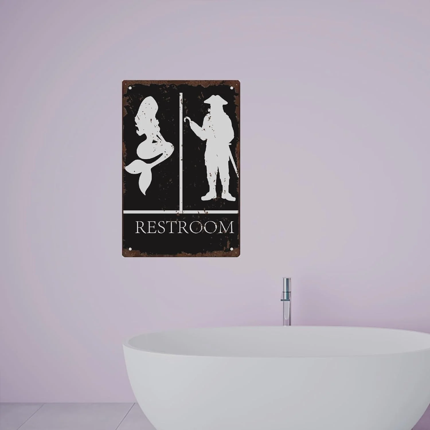 1PC Vintage Metal Tin Sign Iron Wall Decor for Bars Restaurants Cafes Pubs Rectangle Mermaid 300x200x0.5mm