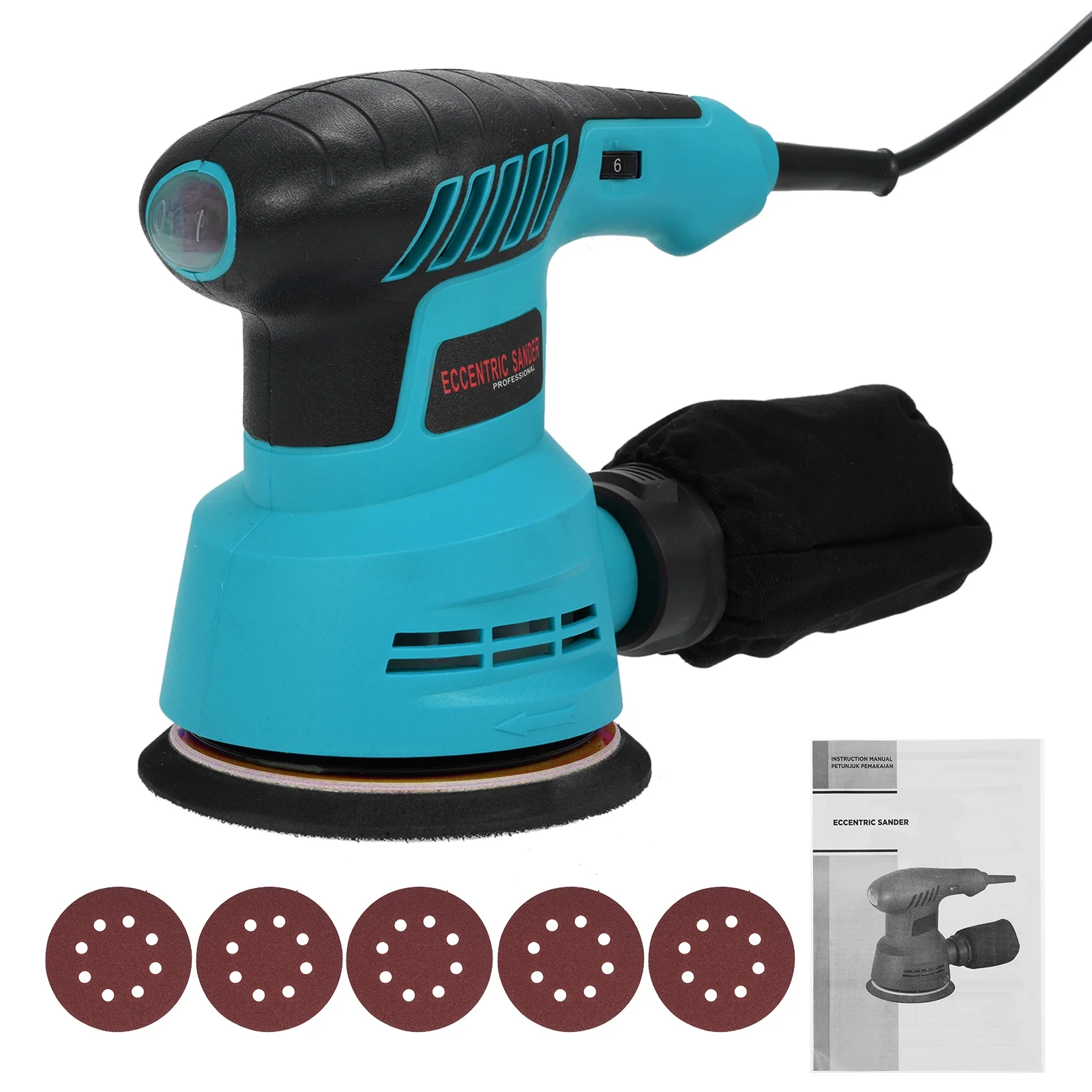 Anself 13000RPM Electric Orbital Sander with 6 Variable Speeds for Woodworking Sanding and Polishing
