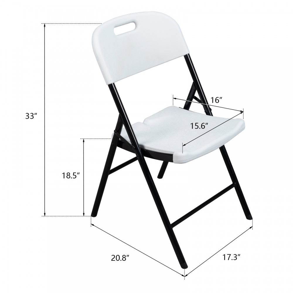 YAHAOLHGD Folding Chair Garden Plastic White (18.31 x 21.06 x 32.87)