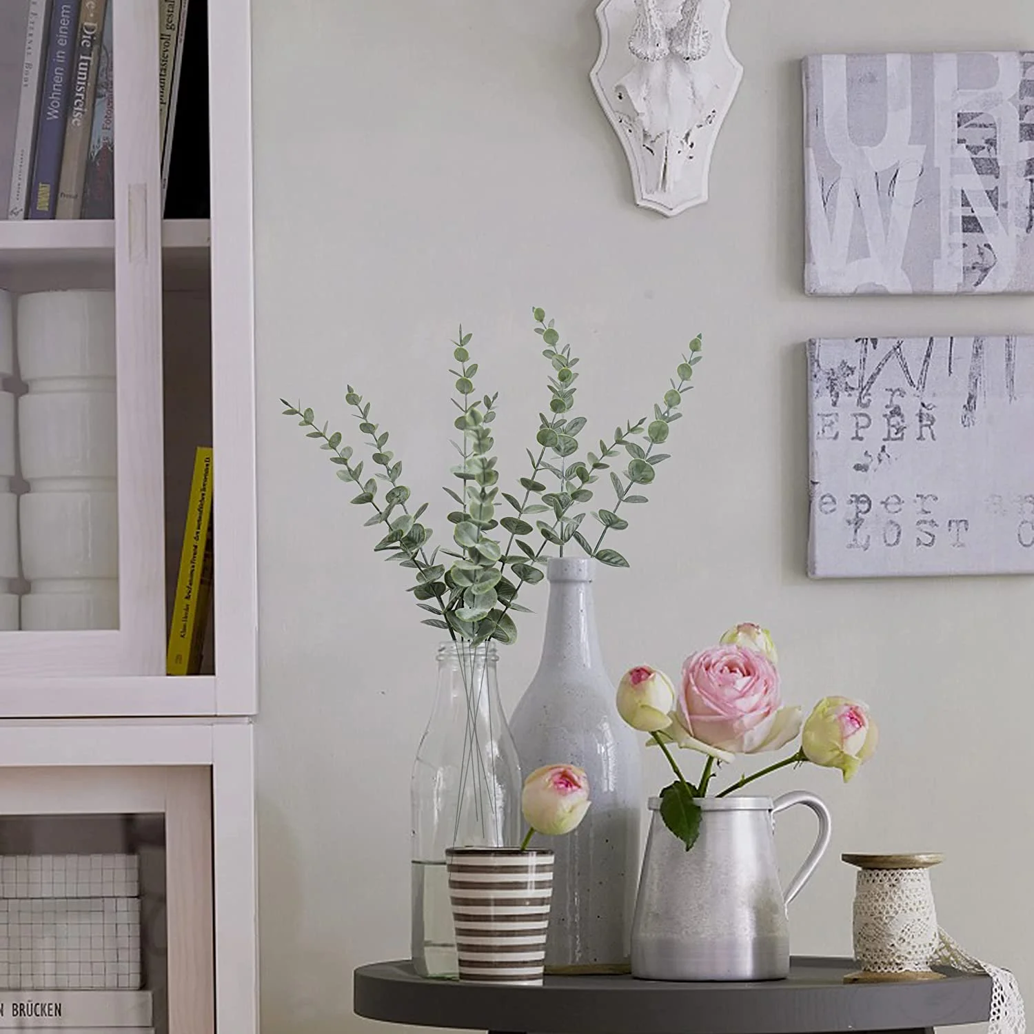 18pcs Eucalyptus Stems Artificial Eucalyptus Leaves Stems Artificial Fake Flowers for Home Office Flowers Bouquet Centerpiece Wedding Decoration Christmas Decor 2024