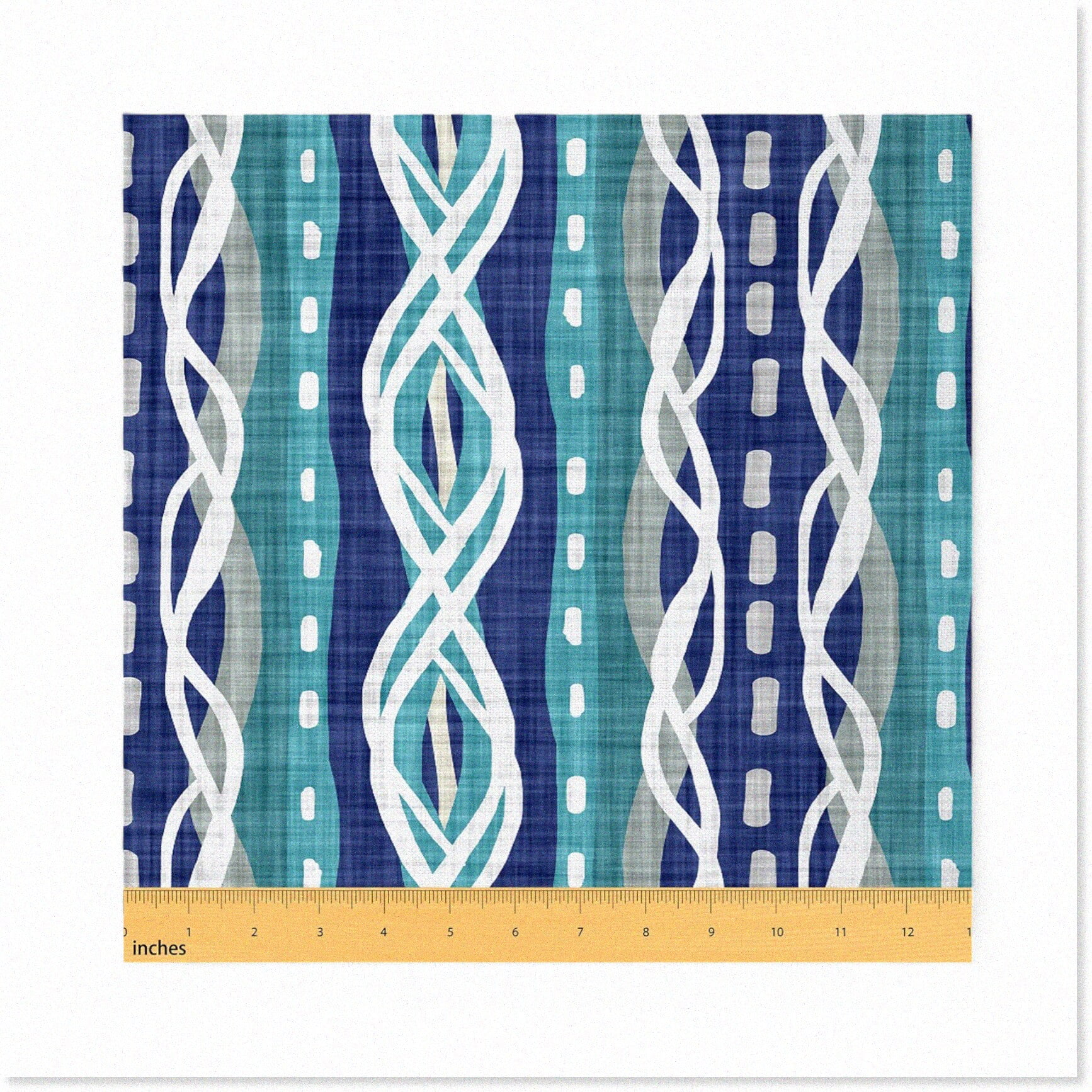 Ocean Breeze Coastal Stripe Fabric - Vintage Nautical Upholstery for Chairs & Outdoor Decor. Waterproof, 5 Yards, Blue Aqua.