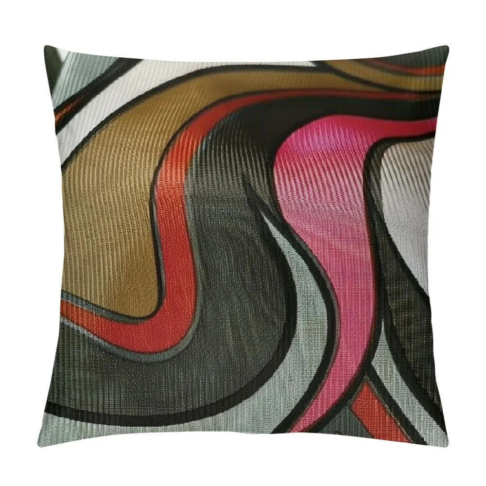 Ollo0ord Cushion Cover Black White Stripes Throw Pillow Cover for Outdoors Chair Office Cushion Case for Bedroom Car Party Couch White