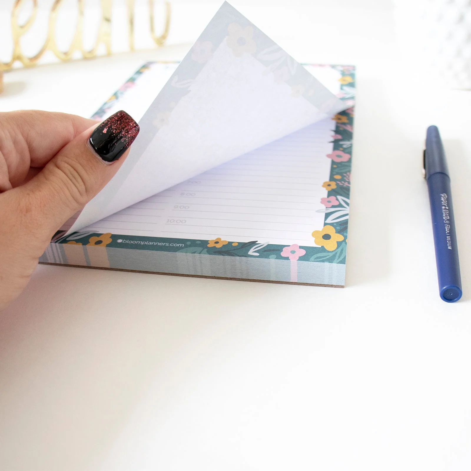 bloom daily planners Daily Timed To-Do Pad, Garden Blooms, 6