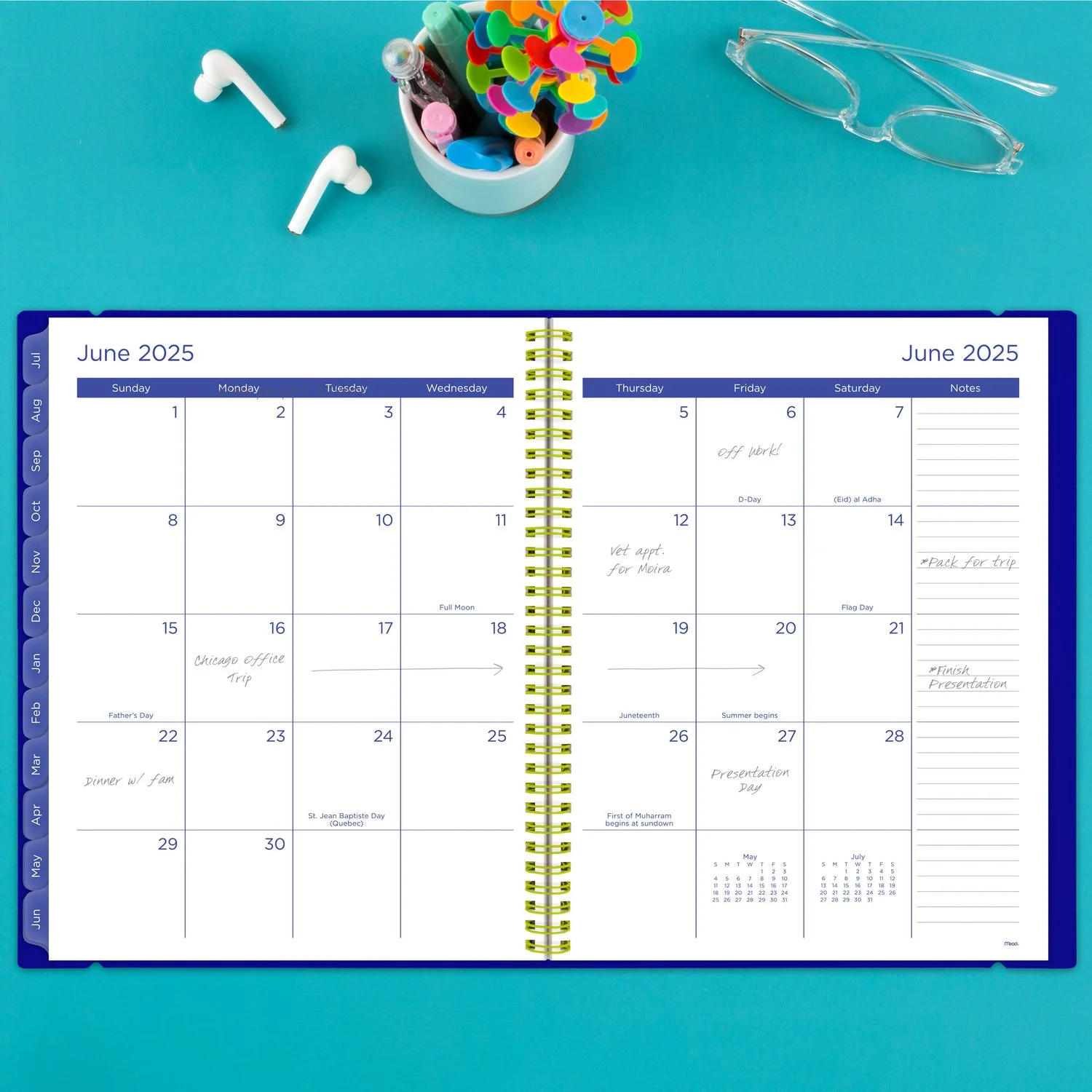 Mead Monthly Weekly Large Indigo Planner