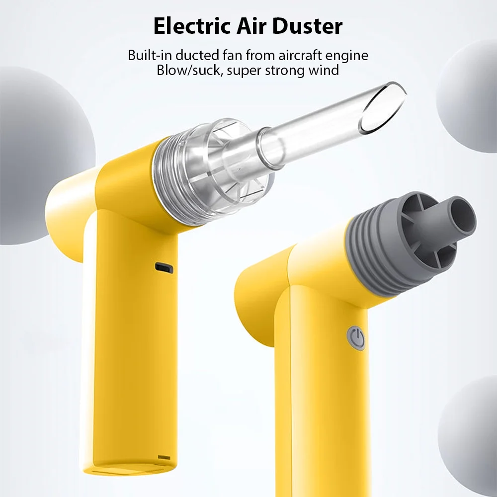 Electric Air Duster,100000rpm Turbo Fan Air 100000rpm Turbo Portable Handheld Dual-purpose Removal 3x1100mah Battery Portable Removal Blower Blower Built-in Compressed Air Cars