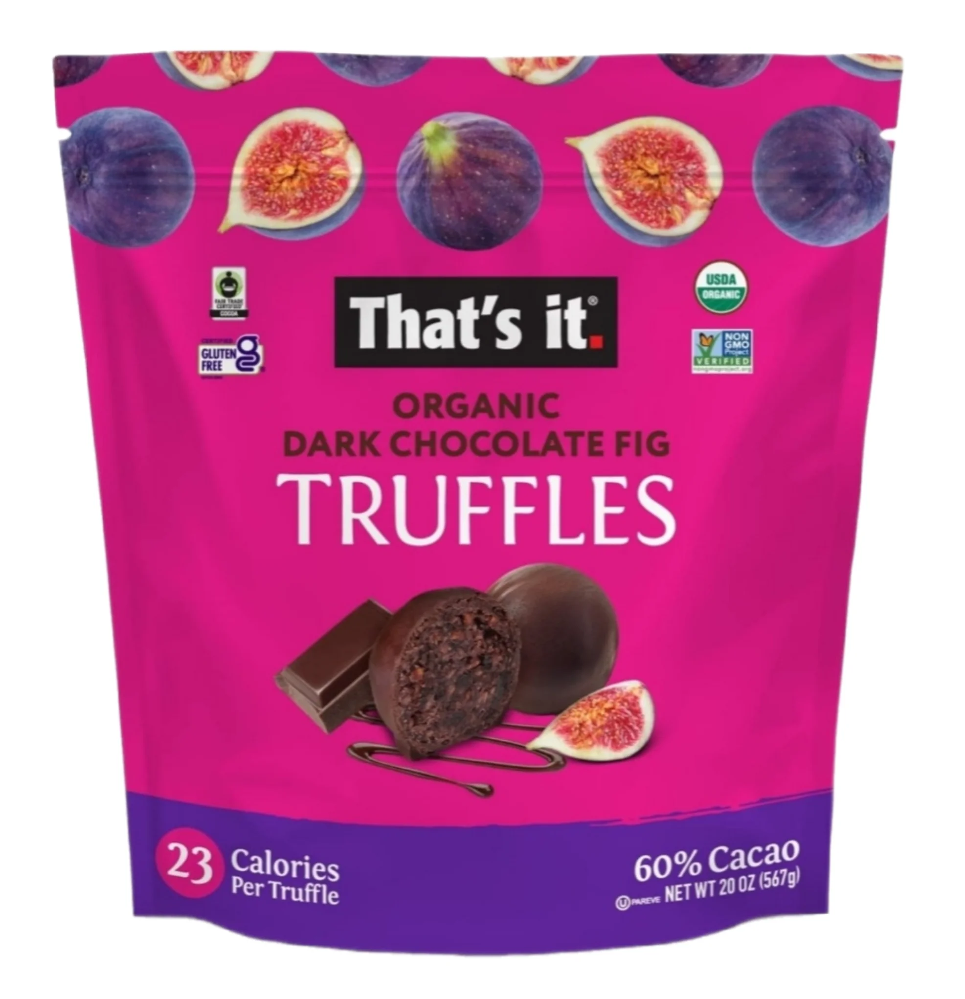 That's It Organic Fig Truffle, Dark Chocolate and Fig (20 Ounce) 2 Pack - Gluten Free - Non GMO - Paleo