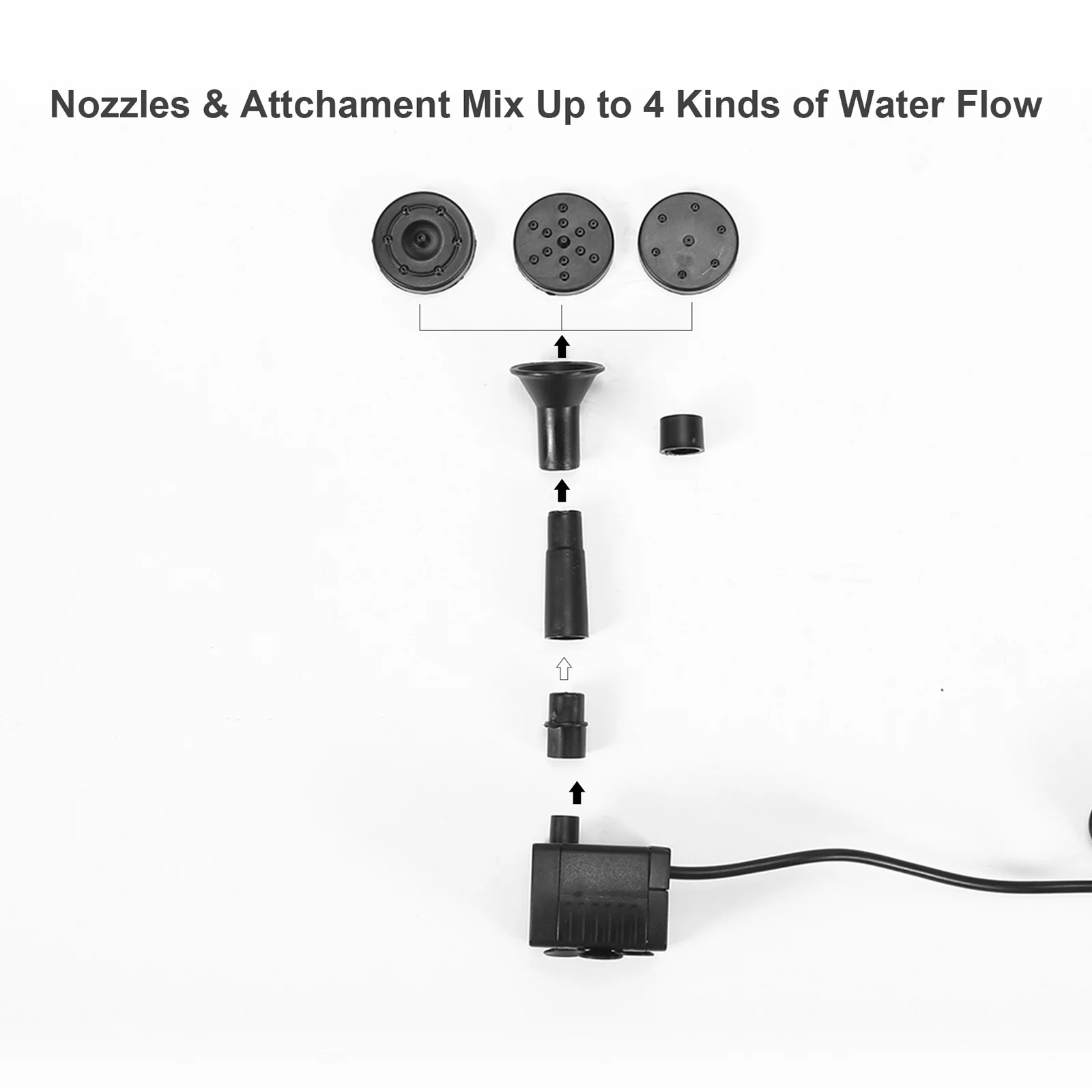 fountain,Pump Fish Fish Pool Nozzles Diy Submersible Pump With With 4 Nozzles Diy Pump Wall-mounted Pump Wall-mounted Pump Fish With With 4 Water Pump Solar Pump With 4 Nozzles